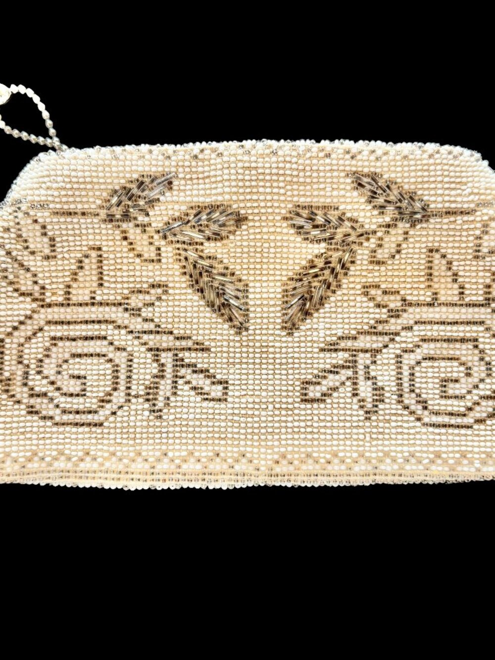 Vintage Art Deco Beaded Floral Clutch Evening Bag Made in Czechoslovakia